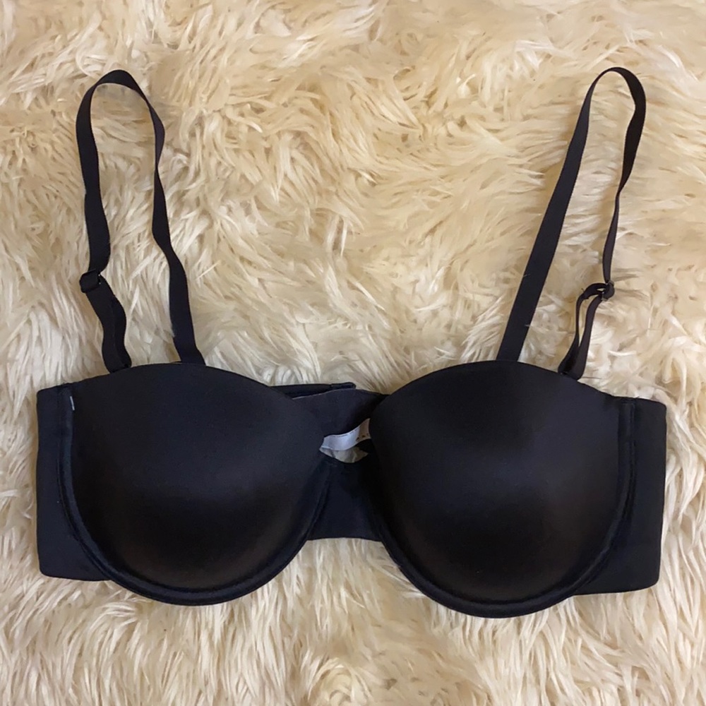 NWT Maidenform Comfort Devotion black underwire bra 38C convertible strapless